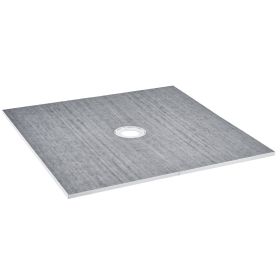 VEVOR Shower Curb Kit, 72"x72" Shower Pan Kit with 6.3" Central Drain, Lightweight EPS Shower Installation Kits with 2 Waterproof Cloths