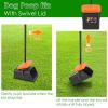 Pooper Scooper Kit Dog Poop Rake & Swiveling Bin Poop Heavy Duty Pick Up Tool with Extra Long Handle 35 Waste Bags Dispenser