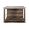 Dog Crate Furniture ,Wooden Dog Crate with Double Doors, Dog Furniture, Indoor Dog Kennel,