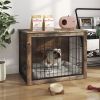 Dog Crate Furniture , Medium Wooden Dog Crate with Double Doors, Dog Furniture, Indoor Dog Kennel, Medium