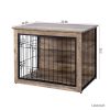 Dog Crate Furniture , Medium Wooden Dog Crate with Double Doors, Dog Furniture, Indoor Dog Kennel, Medium