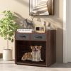 Dog Crate Furniture Indoor Dog Cage with 2 Fabric Drawers End Table